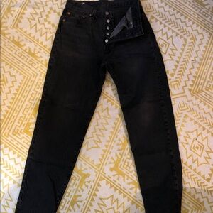 Levi's Dark Gray Striped Women’s Button fly Jeans